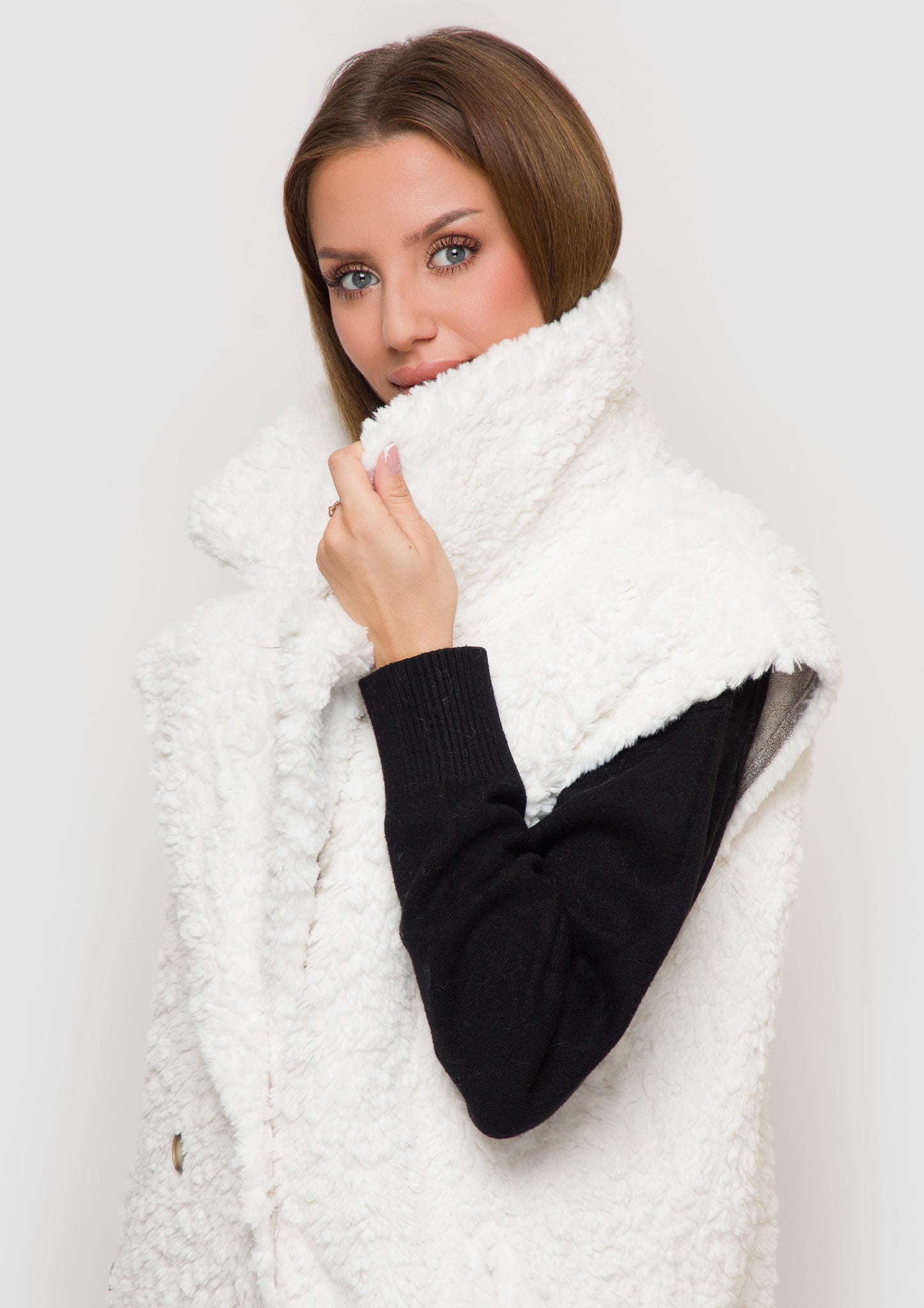 Double-sided eco fur vest