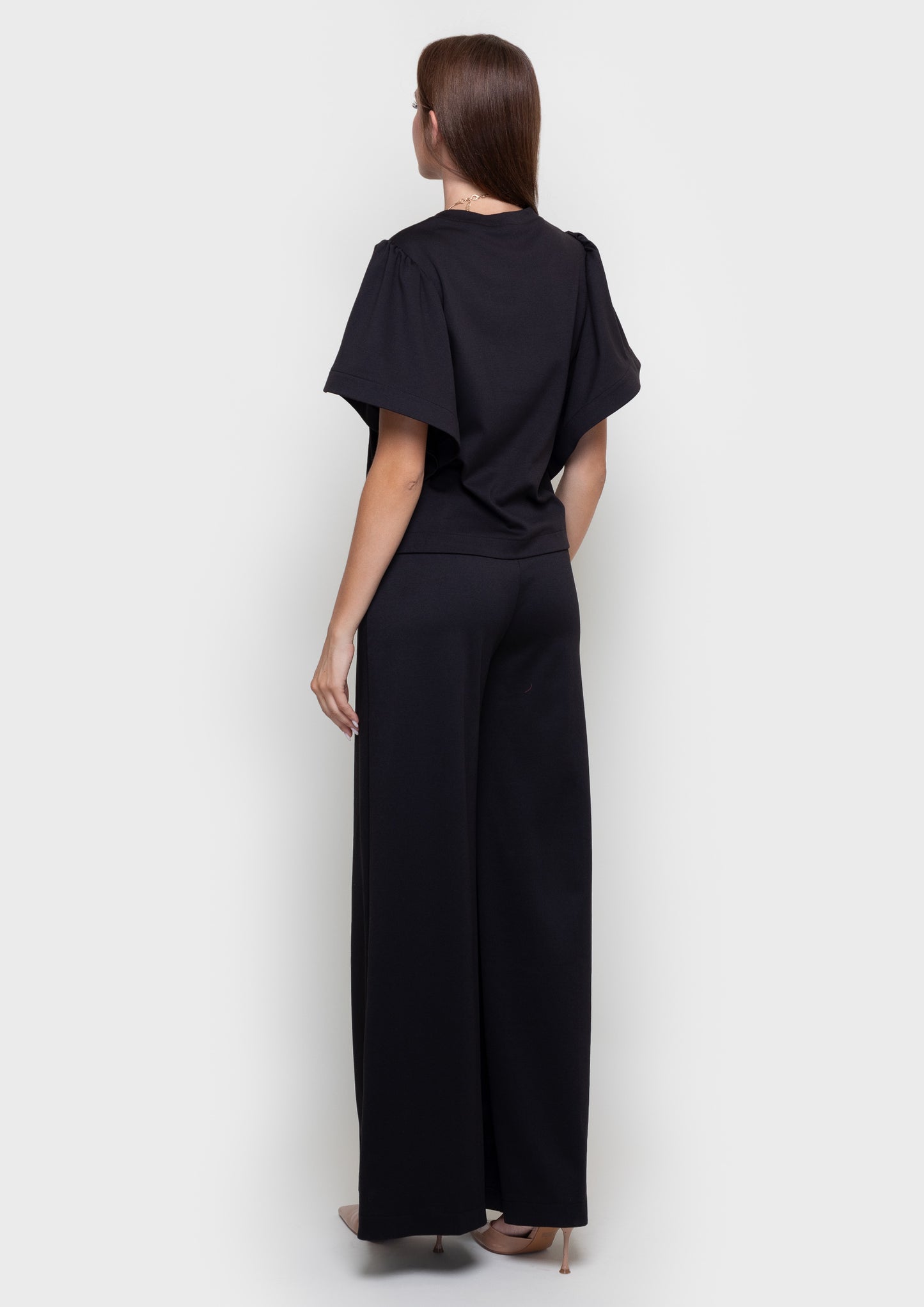 Chic Ruffle Sleeve Suit