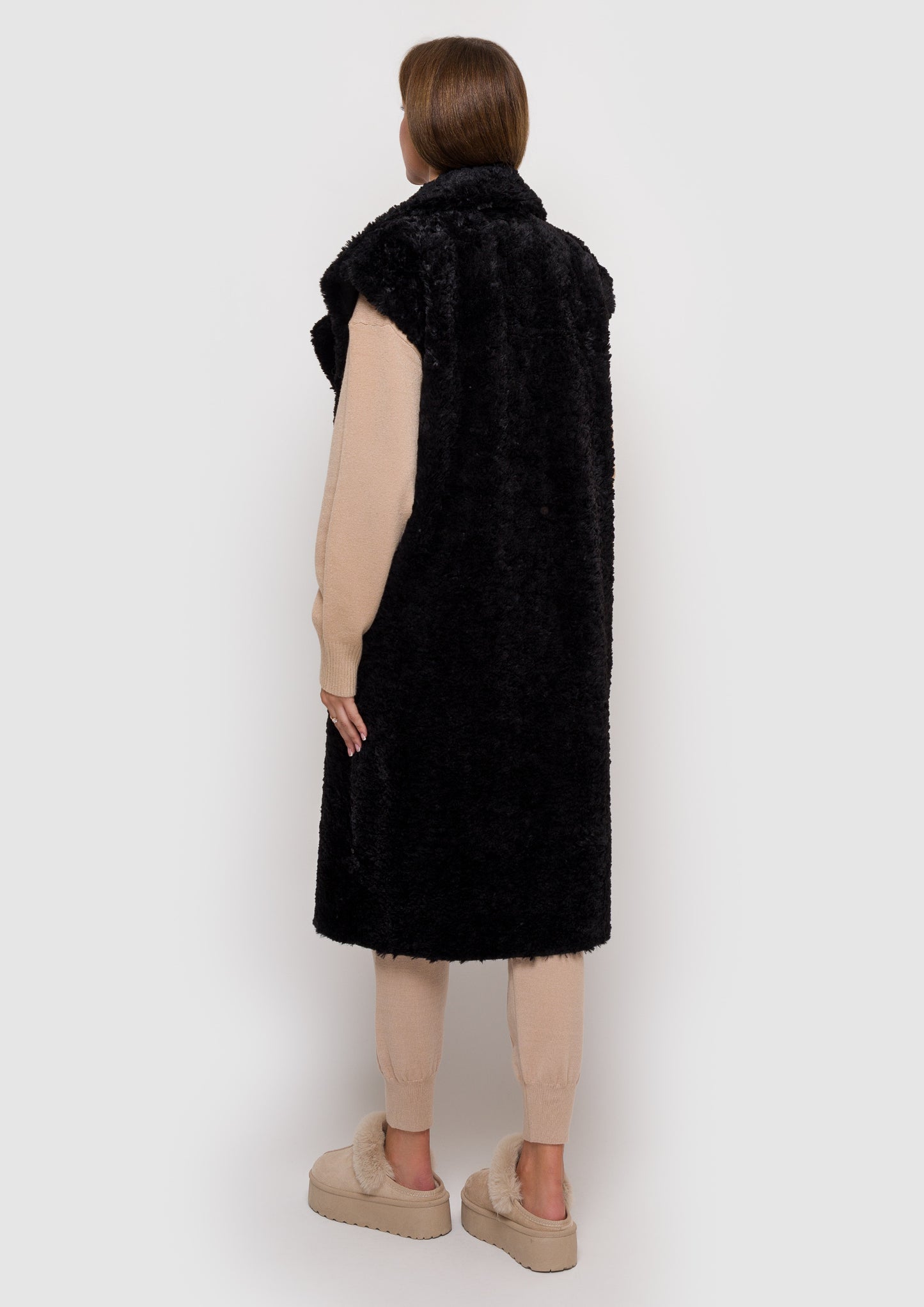 Double-sided eco fur vest