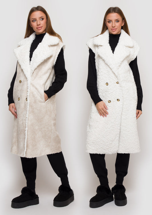 Double-sided eco fur vest