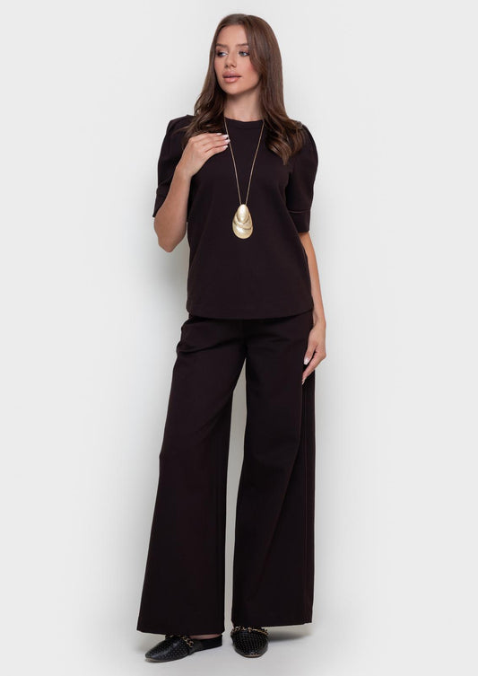 Brown knit suit